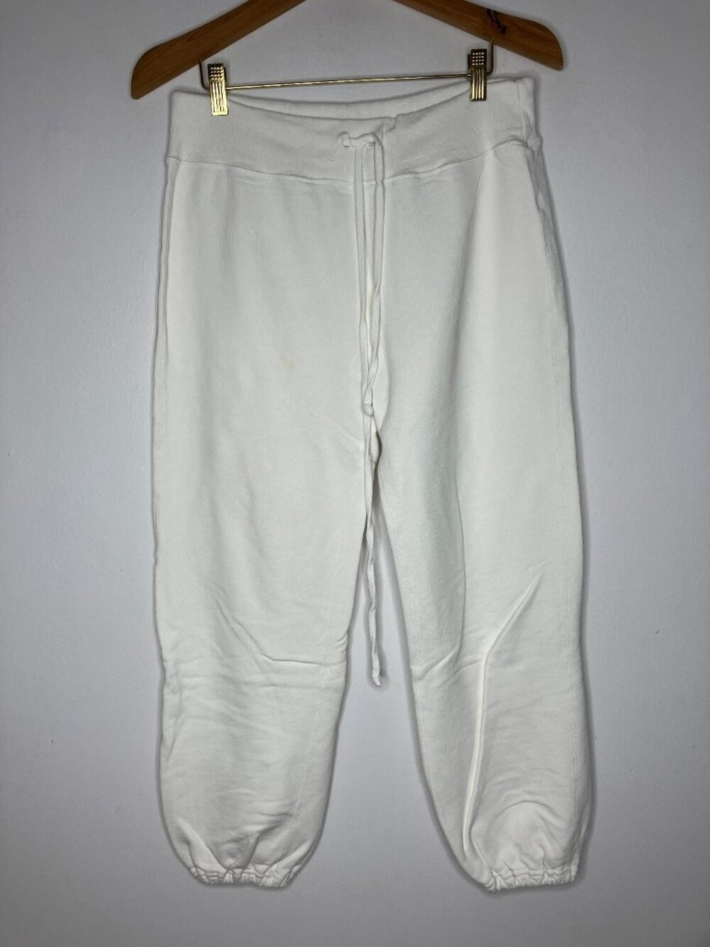 Nili Lotan Women's White Drawstring Activewear Pants Joggers Size M Cotton READ
